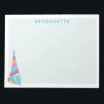 Niedlicher Gnome Unicorn Magischer farbiger Indivi Notizblock<br><div class="desc">Dieses niedliche Notizblock verfügt über eine skurrile und zauberhafte einhornige Gnome-Illustration in blau und lila. Personalisieren Sie es mit Ihrem Namen. Tolle Geschenkidee.</div>