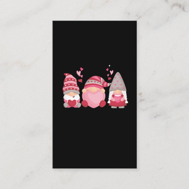 Niedlicher Gnome Valentinstag Herz Visitenkarte (Vorderseite)