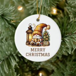 Niedlicher Gnome Weihnachten Keramik Ornament