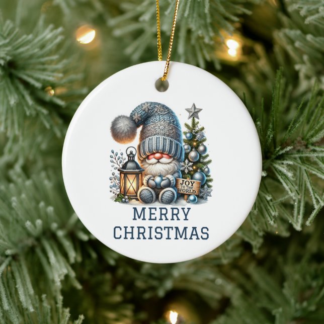 Niedlicher Gnome Weihnachten Keramik Ornament (Baum)