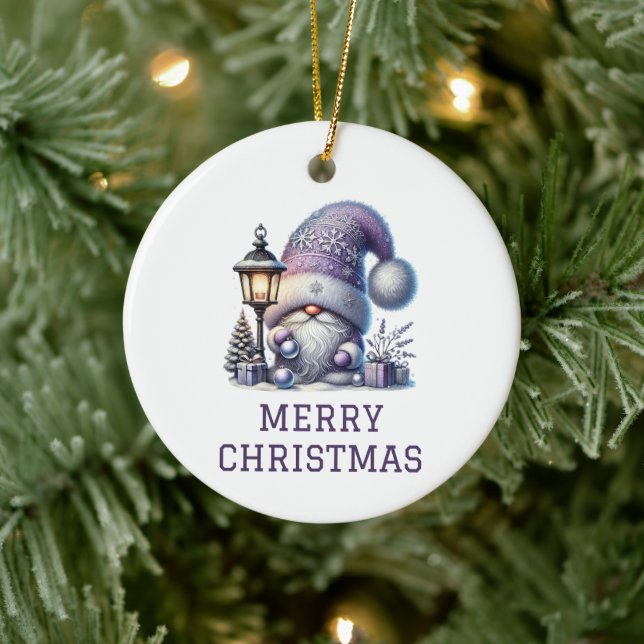 Niedlicher Gnome Weihnachten Keramik Ornament (Baum)
