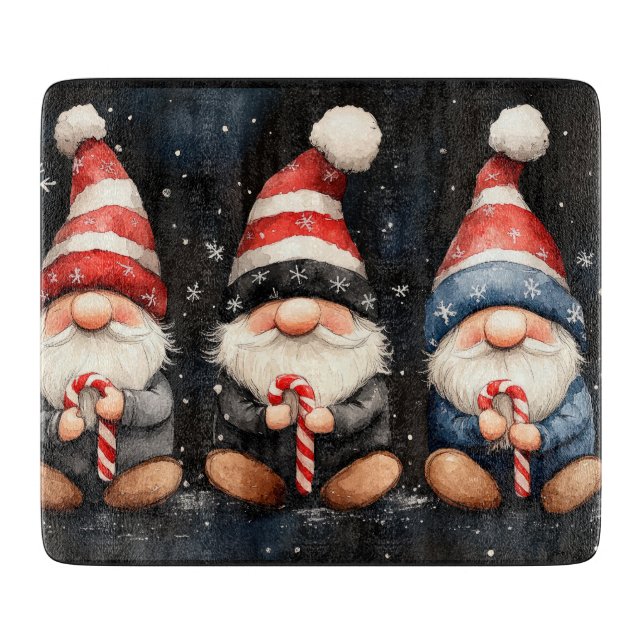 Niedlicher Gnome Weihnachten Schneidebrett (Vorderseite)