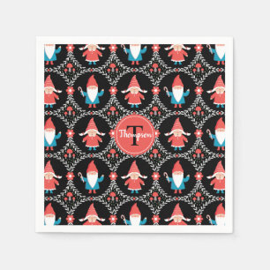 Niedlicher Gnome Weihnachtsfeiertag Serviette