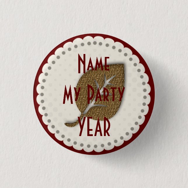 Niedlicher Gold Leaf Gardener Florist Button (Vorderseite)