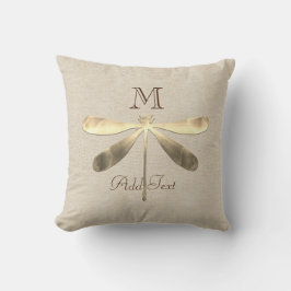 Niedlicher Golddrachenflieger Mit Monogramm Kissen