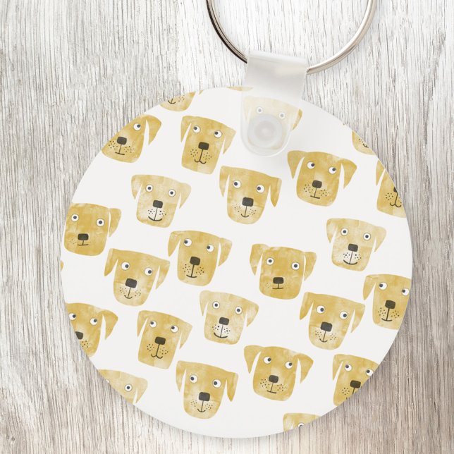 Niedlicher Golden Labrador Retriever Hund Schlüsselanhänger (Golden labrador retriever dog aluminium keyring keychain)