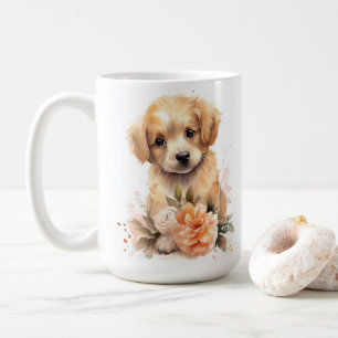 Niedlicher Golden Retriever Geschenk Wasserfarben Kaffeetasse