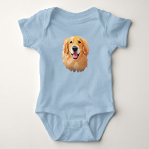 Niedlicher Golden Retriever Hund Happy Face Expres Baby Strampler