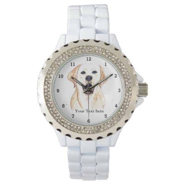 Niedlicher Golden Retriever Hund Welpentier Pater  Armbanduhr (Vorderseite)