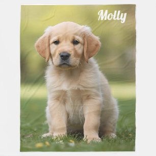 Niedlicher Golden Retriever Personalisiert Fleece 