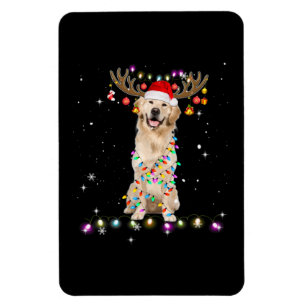 Niedlicher Golden Retriever Weihnachtsbeleuchtung  Magnet