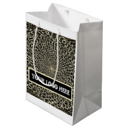 NIEDLICHER GOLDEN- UND SCHWARZGIFT-BAG MITTLERE GESCHENKTÜTE