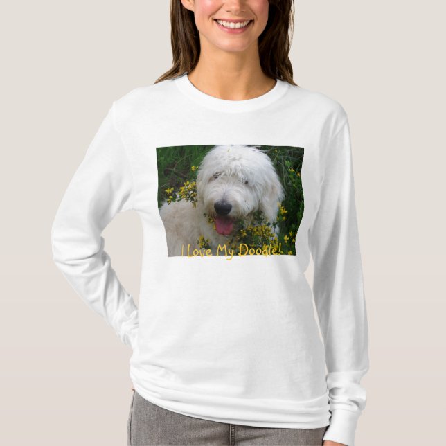 Niedlicher Goldendoodle Hoodie, "ich Liebe mein T-Shirt (Vorderseite)