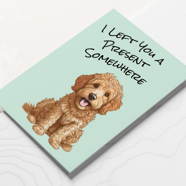Niedlicher Goldendoodle Hund Happy Birthday Card Einladung (Von Creator hochgeladen)