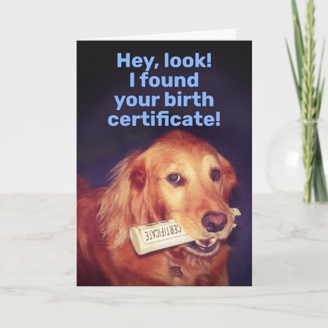 Niedlicher Goldener Retriever mit Geburtsurkunde Karte (Vorderseite)