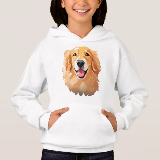 Niedlicher Goldenretriever Hund Happy Face Express Hoodie (Vorderseite)