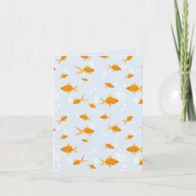 Niedlicher Goldfisch im Wasser schwimmen Karte (Vorderseite)