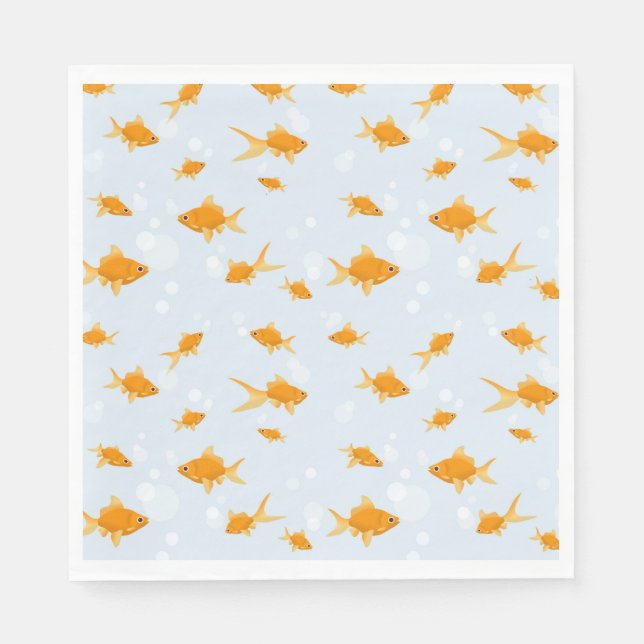 Niedlicher Goldfisch im Wasser schwimmen Serviette (Vorderseite)