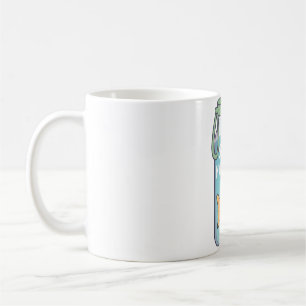 Niedlicher Goldfisch in Wasserflasche Bleib hydrat Kaffeetasse