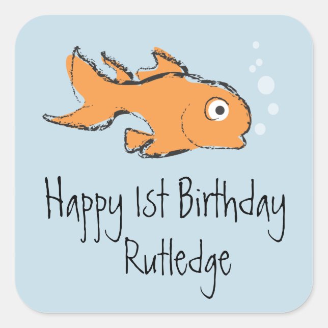 Niedlicher Goldfisch Quadratischer Aufkleber (Vorderseite)
