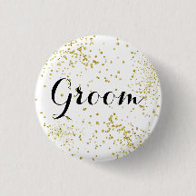 Niedlicher GoldGlitzer-Bräutigam-Knopf