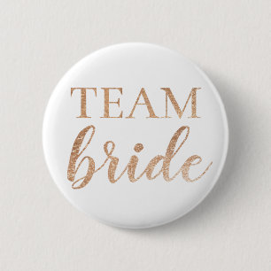 Niedlicher GoldGlitzer-Team-Braut-Abzeichen-Knopf Button