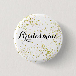 Niedlicher GoldGlitzerbridesman-Knopf Button