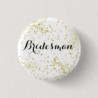 Niedlicher GoldGlitzerbridesman-Knopf Button