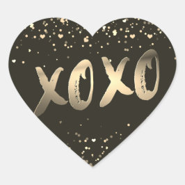 Niedlicher Goldschmied Liebe XOXO Herzstück Confet Herz-Aufkleber