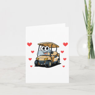 Niedlicher Golf Cart Valentinstag Sport Lover Herz Karte