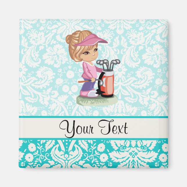 Niedlicher Golf; Damaskusmuster Magnet (Vorne)