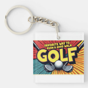 Niedlicher Golf-Lieblings-Weg zu einem guten Spazi Schlüsselanhänger