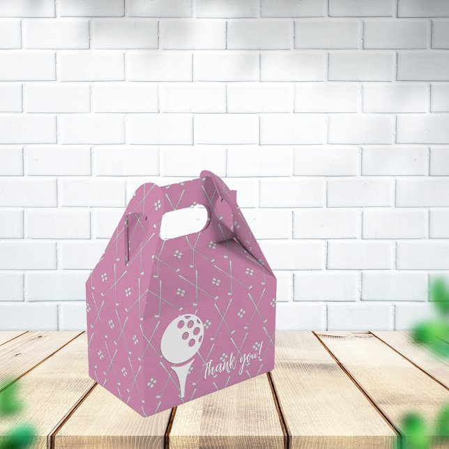 Niedlicher Golfball Danke Pink Geschenkschachtel (Von Creator hochgeladen)