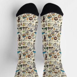 Niedlicher Golfclub und Ball Cartoon Muster Socken