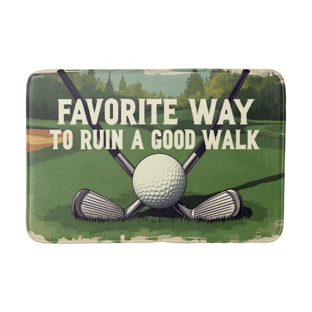 Niedlicher Golfing Spaß Badezimmerdekoration für F Badematte (Vorderseite)