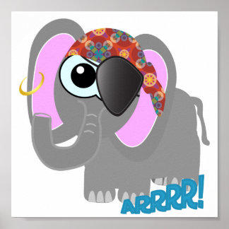 Niedlicher Goofkins-Elefant Poster
