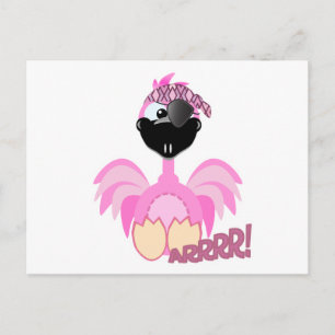 Niedlicher Goofkins-Pirat Flamingo Postkarte
