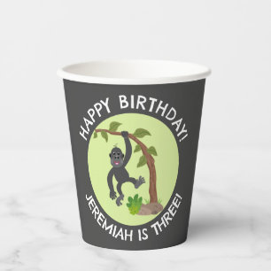 Niedlicher Gorilla personalisierter Cartoon Geburt Pappbecher