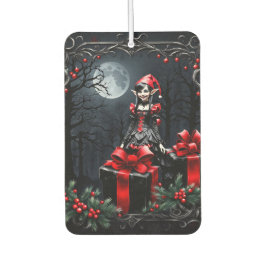 Niedlicher gotischer Weihnachtself. Autolufterfrischer