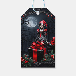 Niedlicher gotischer Weihnachtself. Geschenkanhänger