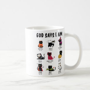 Niedlicher Gott sagt, ich bin Cat Lover Funny Chri Kaffeetasse