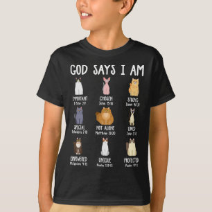 Niedlicher Gott sagt, ich bin Katze über Christlic T-Shirt