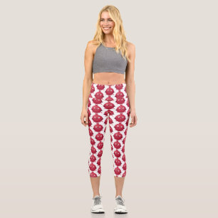 Niedlicher Granatapfelfruchtiger Cartoon Capri Leggings