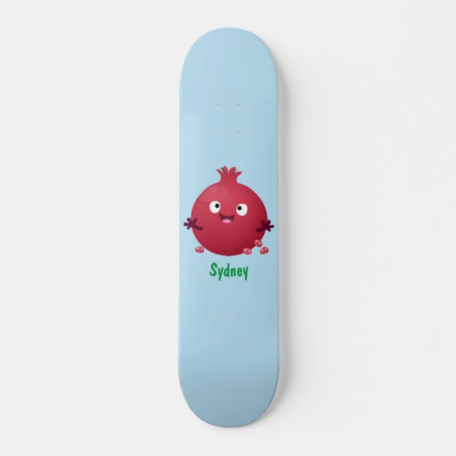 Niedlicher Granatapfelfruchtiger Cartoon Skateboard (Vorne)