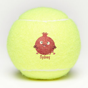Niedlicher Granatapfelfruchtiger Cartoon Tennisbälle
