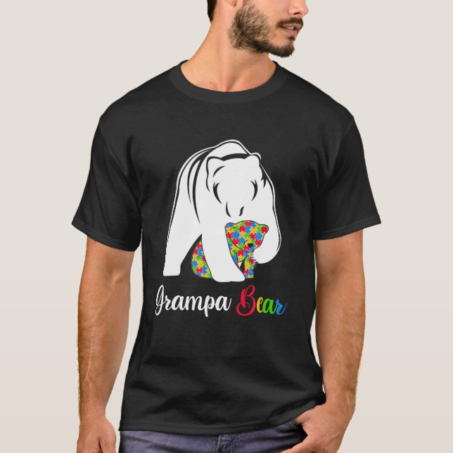 Niedlicher Graubär Autismus Bewusstsein Autistisch T-Shirt (Vorderseite)