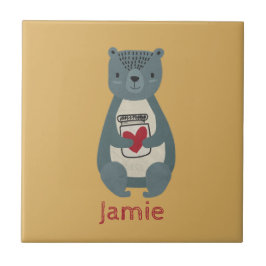 Niedlicher Graubär Fliese