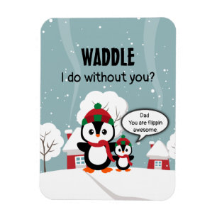 Niedlicher Graue Baby-Pinguin im Winterschnee Magnet