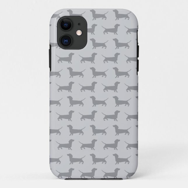 Niedlicher grauer Dackel Hundemuster iPhone 5 Case-Mate iPhone Hülle (Rückseite)