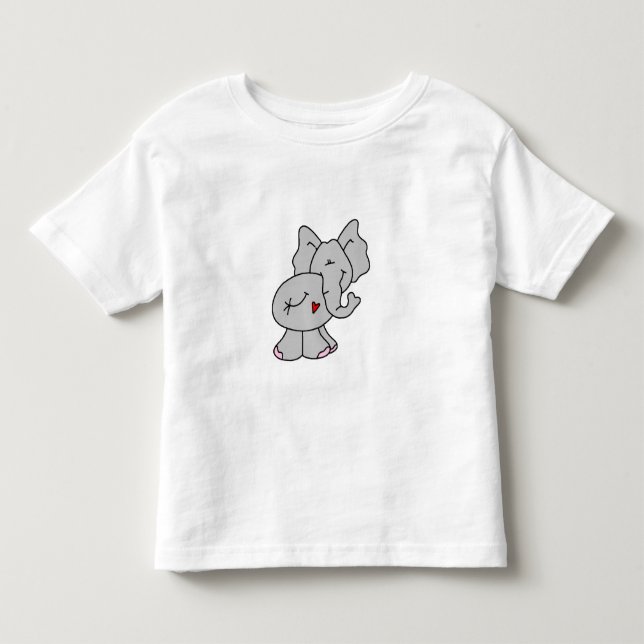 Niedlicher grauer Elefant Kleinkind T-shirt (Vorderseite)